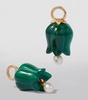 Yellow Gold, Malachite and Pearl Tulip Earrings