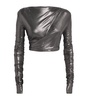 Metallic Draped Crop Top