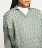 Linen-Silk Polo Top