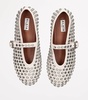 Leather Embellished Ballerina Flats