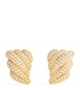 Yellow Gold and Diamond Croissant Earrings