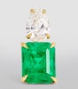 Yellow Gold, Diamond and Emerald Single Stud Earring