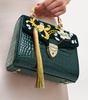Midi Velvet Embroidered Mayfair Top-Handle Bag