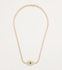 Yellow Gold, Diamond and Emerald Evil Eye Choker Necklace