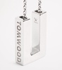 Rhodium-Plated Sterling Silver Square Pendent Necklace