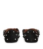 Suede Embellished Criss-Cross Ballet Flats