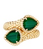 Yellow Gold and Malachite Serpent Bohème Two Motif Ring