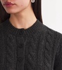 Wool-Blend Rhinestone Cable-Knit Cardigan