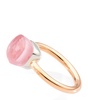 Mixed Gold and Rose Quartz Nudo Ring