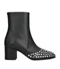 Leather Strass Heeled Boots 60