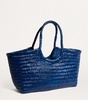 Large Leather Woven Nantucket Tote Bag