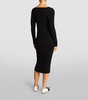 Hatching Pleats Midi Dress