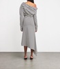 Off-The-Shoulder Striped Asymmetric Dress