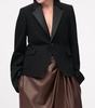 Wool-Blend Exaggerated-Sleeve Blazer