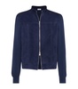 Suede-Cotton Bomber Jacket