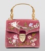 Mini Velvet Embroidered Mayfair Top-Handle Bag