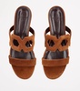 Suede Cut-Out Sandals