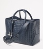 Midi Woven Leather London Tote Bag