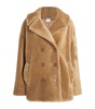 Wool Shearling Double-Breasted Coat