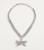 Crystal-Embellished Bow Necklace