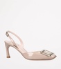 Leather Trompette Slingback Pumps 70