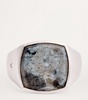 Sterling Silver Cushion Larvikite Ring
