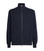 Cotton-Blend Zip-Up Sweater