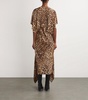 Leopard Print Short-Sleeve Midi Dress