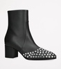 Leather Strass Heeled Boots 60
