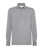 Cotton Long-Sleeve Polo Shirt