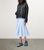Leather Shearling-Collared Jacket