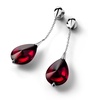 Sterling Silver Fleurs de Psydelic Iridescent Red Stem Earrings