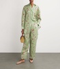 Linen Floral Wide-Leg Trousers