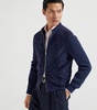 Suede-Cotton Bomber Jacket