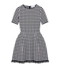 Frayed Houndstooth Mini Dress