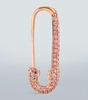 Rose Gold and Sapphire Safety Pin Single Left Earring
