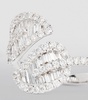 White Gold and Diamond Leaf Ring