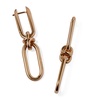Yellow Gold Knuckle Classic Link Chain Earrings