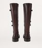 Leather Monument Strap Knee-High Boots
