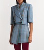 Cotton-Linen Check Cut Off Jacket
