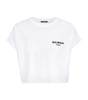 Cropped Flocked-Logo T-Shirt
