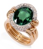 Yellow Gold, Diamond and Tourmaline Cocktail Ring (Size N)