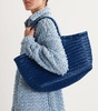 Large Leather Woven Nantucket Tote Bag