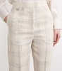 Silk-Linen Blend Check Trousers