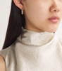 Yellow Gold and Diamond Oval Hoop Earrings