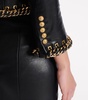 Leather Chain-Detail Jacket