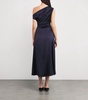 Stretch-Silk Asymmetric Phare Midi Dress