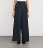 Wool-Blend Pleated Trousers