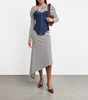 Off-The-Shoulder Striped Asymmetric Dress