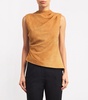 Lambskin Suede Ruched Top